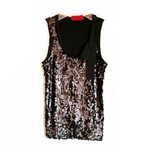 New York and Company Black Sequin Tank Top